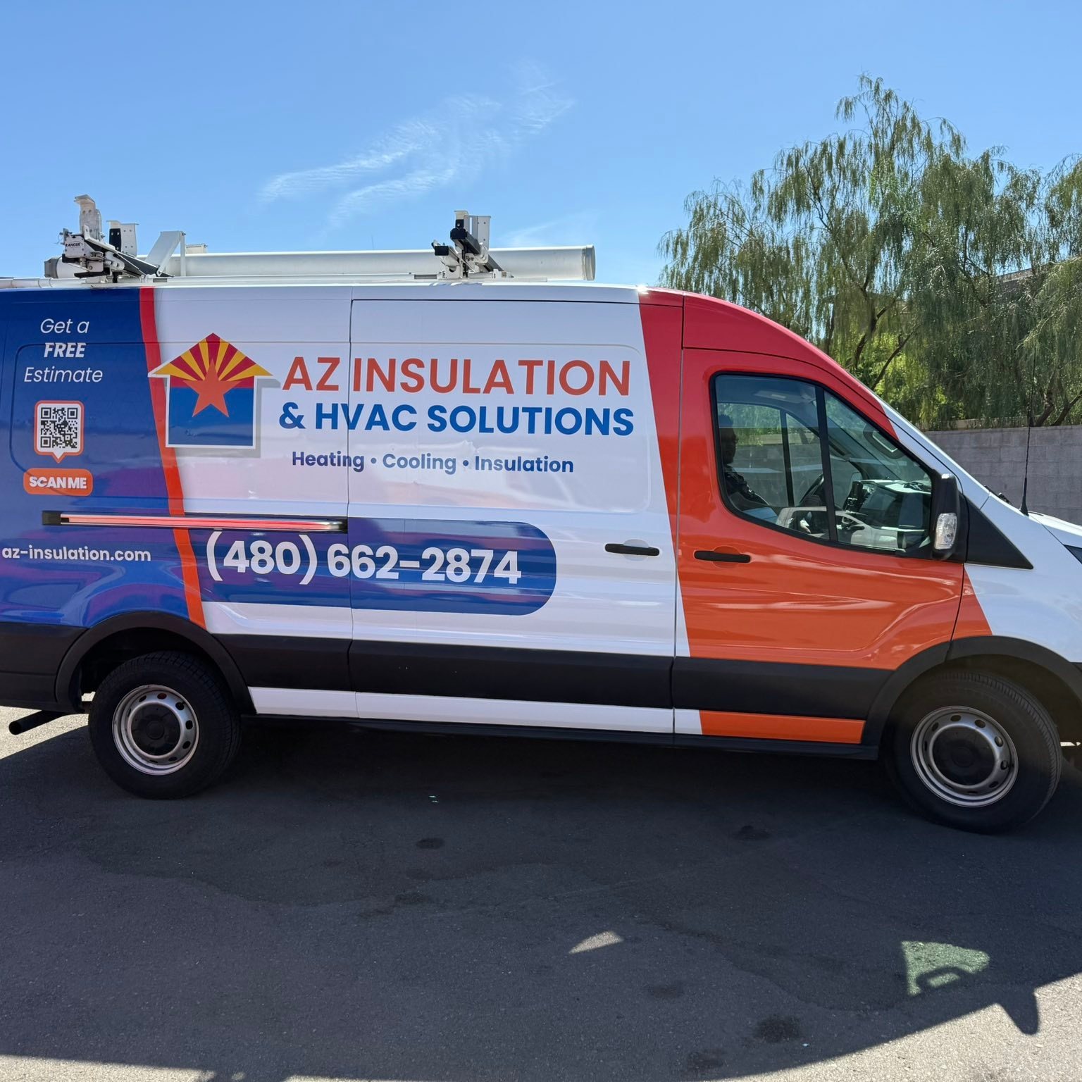 AZ Insulation & HVAC fleet van wrapped by A&M Graphics in Arizona