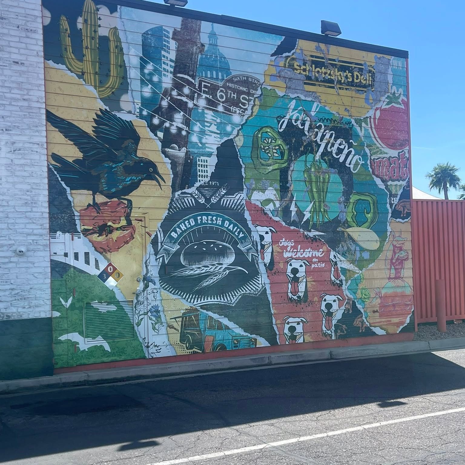 Large exterior wall mural printed and installed by A&M Graphics